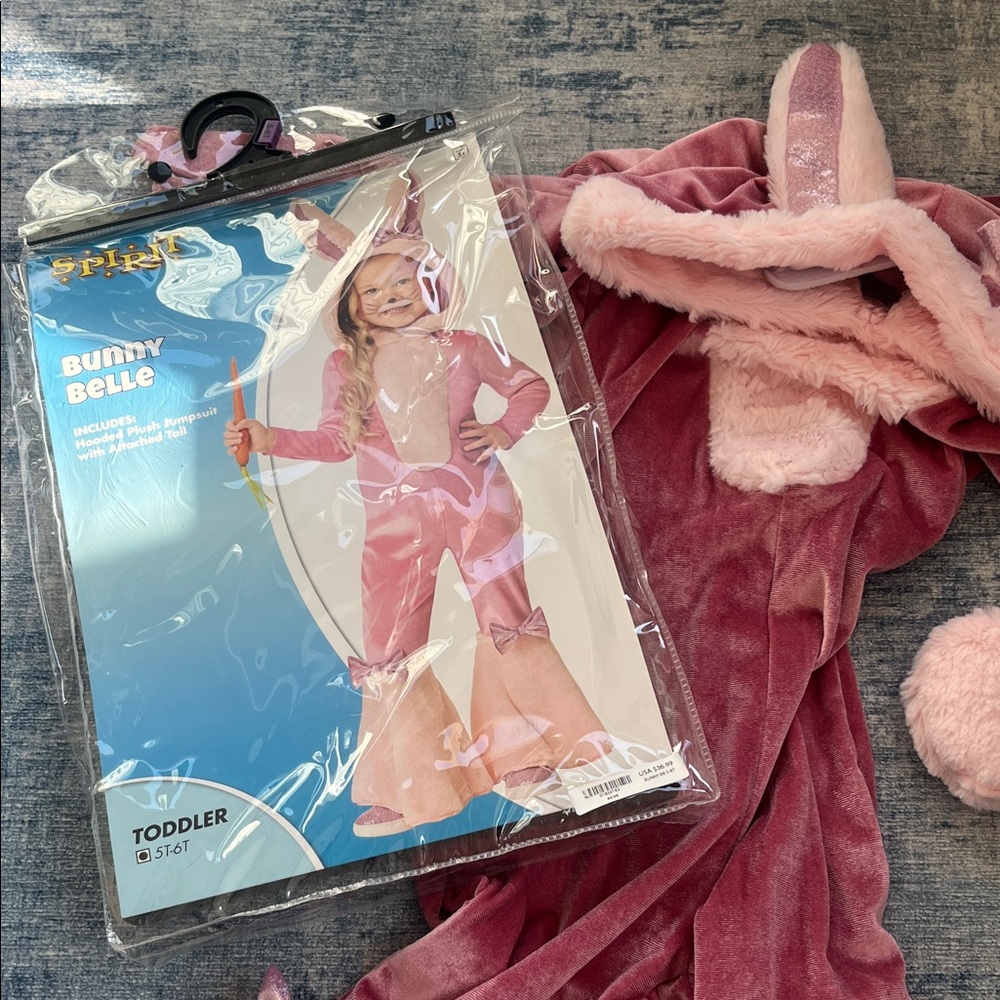 Spirit Pink Plush Bunny Costume for Toddler 5/6